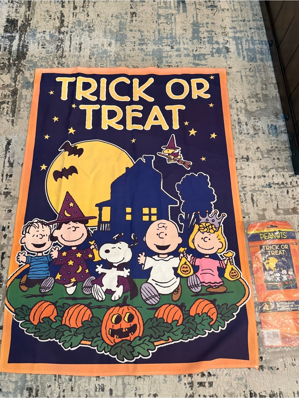 Peanuts Trick or Treat Kids Costume Flag - Preowned